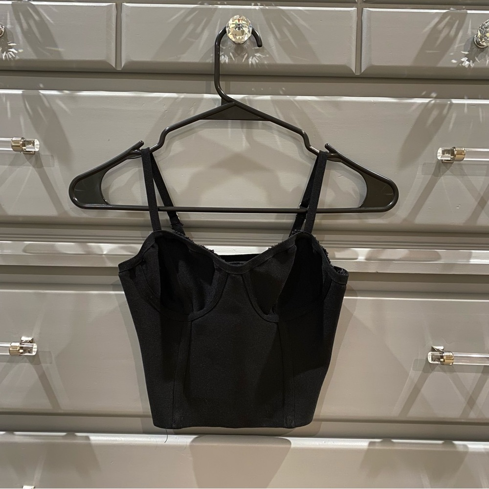 Black Going Out Corset Style Crop Top